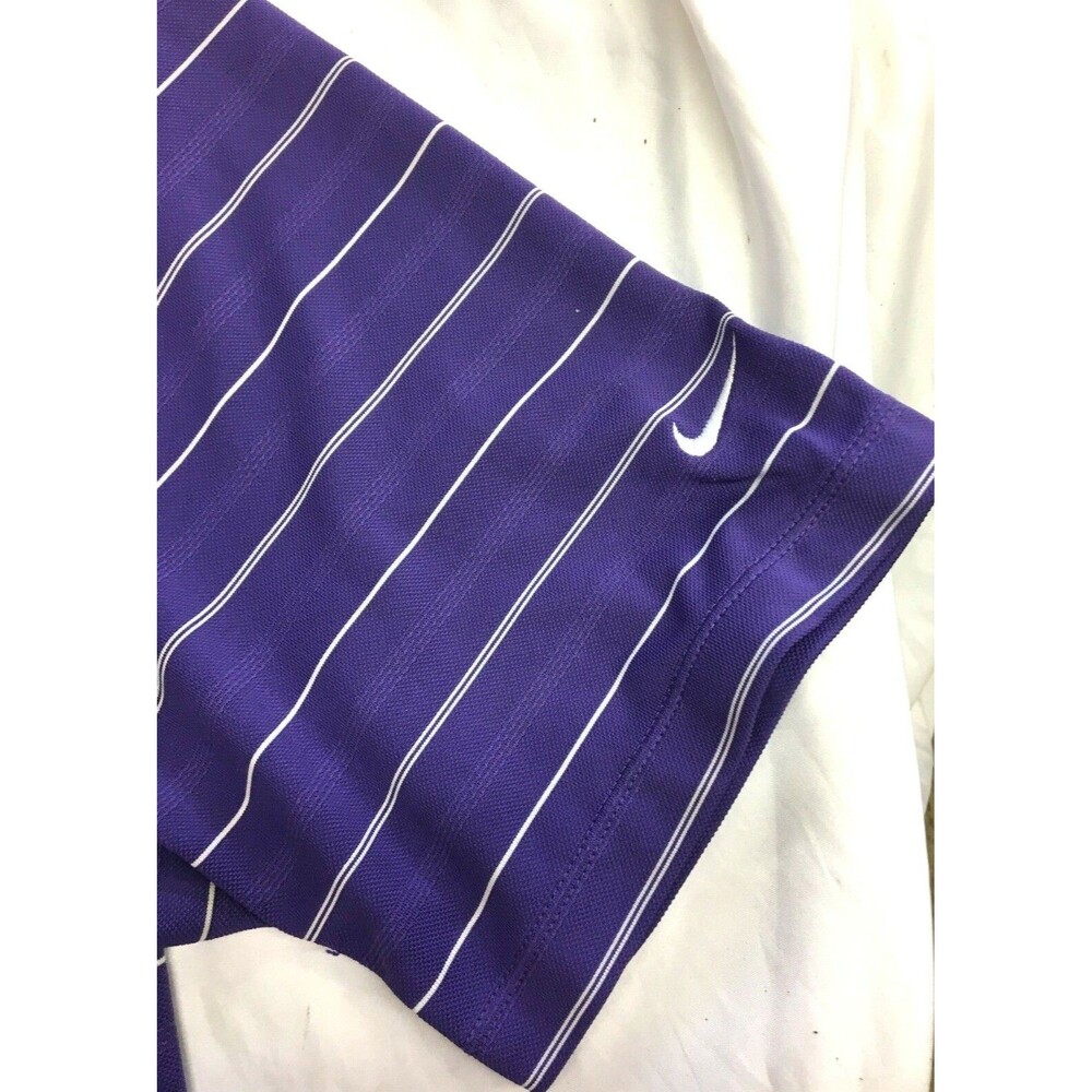 Nike Golf Men's Polo Dri Fit Purple White Sports Large Short Sleeves EUC - Picture 3 of 5